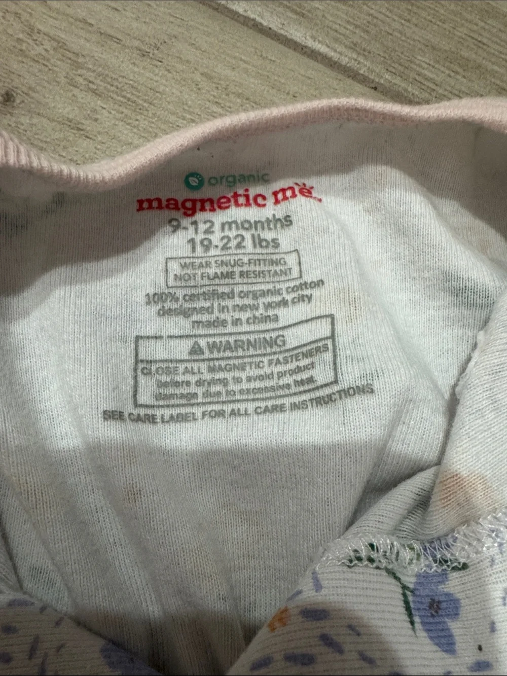 Magnetic Me Abbey Organic Cotton Magnetic Footie 9-12 months